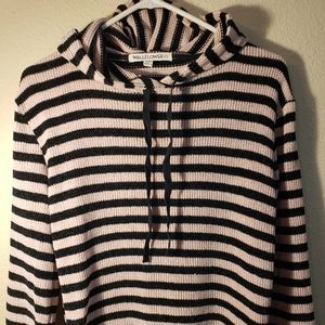 Juniors striped cute sweater hooded